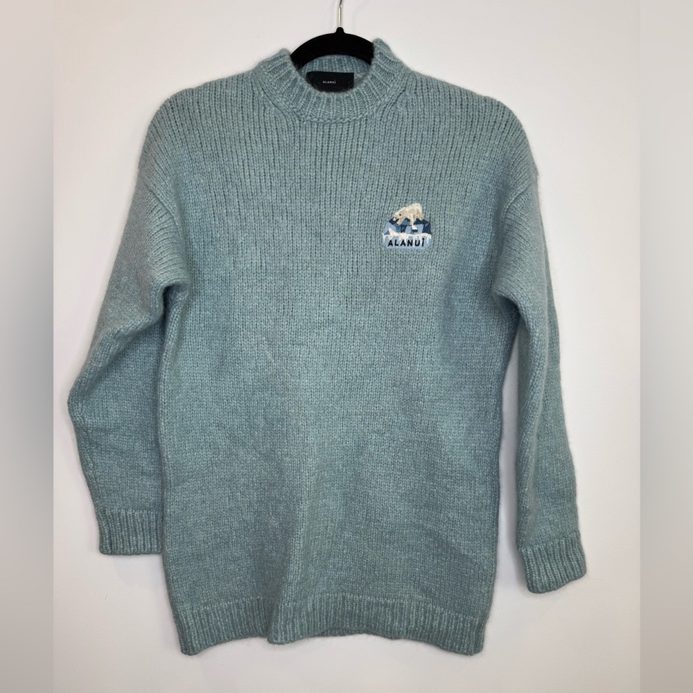 Alanui Global Warming Alpaca Blend Sweater In Blue size XS Italy alpaca wool